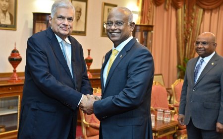 மாலைதீவு ஜனாதிபதியை சந்தித்தார் ஜனாதிபதி ரணில் விக்கிரமசிங்க!