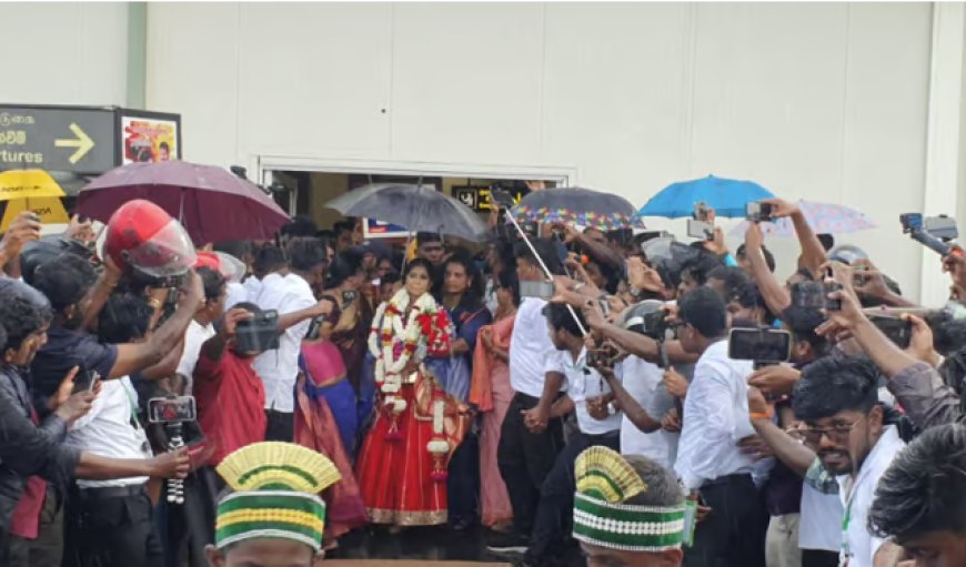 யாழ்ப்பாணத்தை வந்தடைந்தார் கில்மிஷா ; விமான நிலையத்தில் அமோக வரவேற்பு!